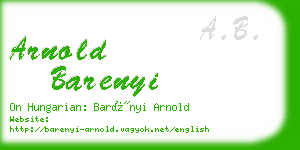 arnold barenyi business card